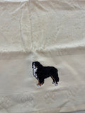 Meet the Bernese Mountain Dog Embroidered Towel – the perfect, practical partner for our festive drool bibs!