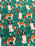 Saint Bernard dog Christmas bib