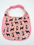 The Bernese coffee date pink bib